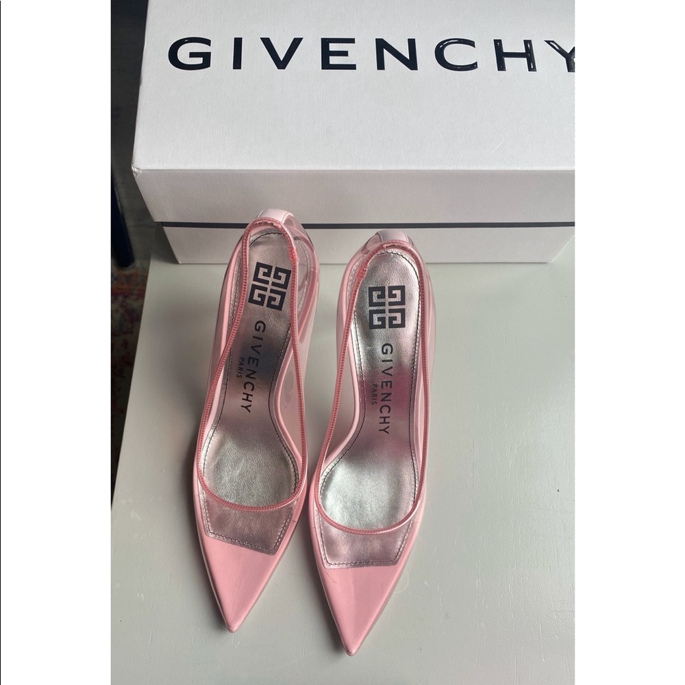 Givenchy point toe pink pvc heels